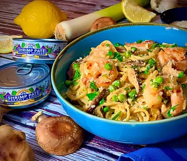 Linguini with Shrimp and Shitake Cream Sauce
